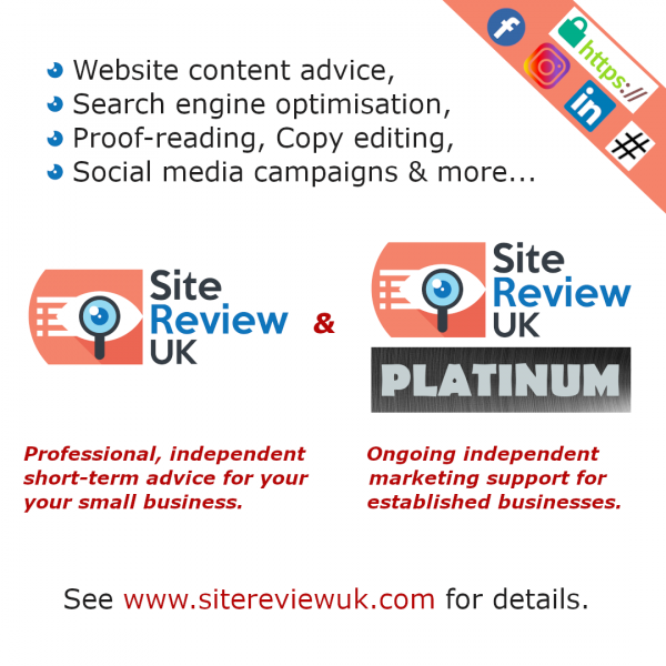 Latest news image. Site Review UK advert: Site Review UK and Site Review UK Platinum. Professional, independent advice for your business, whatever its size.