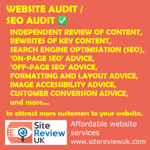 Affordable website (and SEO) audit services by Site Review UK.