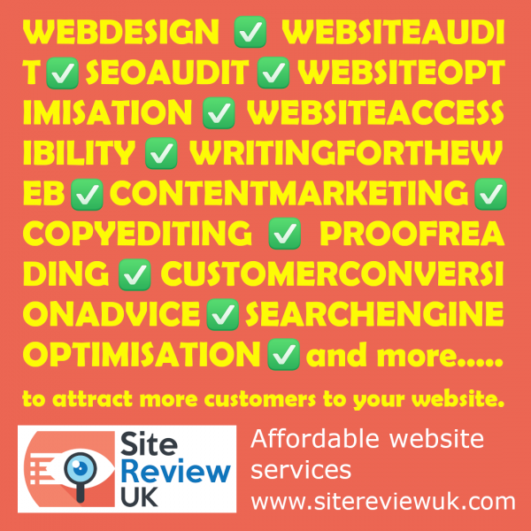 Latest news image. Site Review UK advert: Our affordable website services.