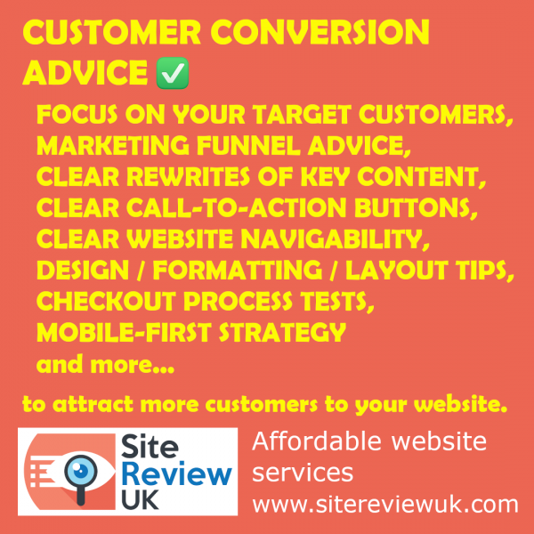 Latest news image. Site Review UK advert: Affordable customer conversion services.