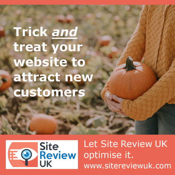 Latest news image. Site Review UK advert: Trick and treat your website