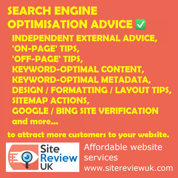 Latest news image. Site Review UK advert: Affordable SEO services.