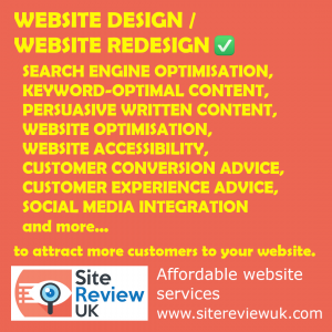 Affordable website design & redesign services by Site Review UK.