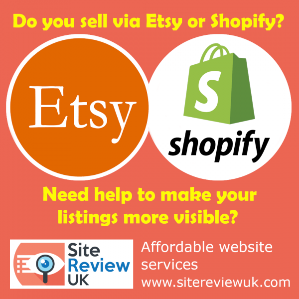 Latest news image. Site Review UK advert: Need help with your Etsy or Shopify SEO?