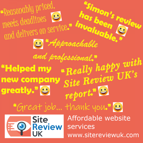 Latest news image. Site Review UK advert: Great client feedback, no.2