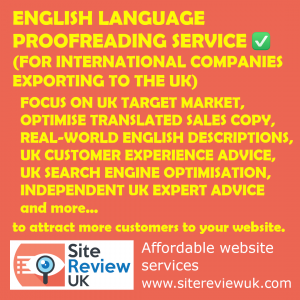 Latest news image. Site Review UK advert: English language proofreading service for international companies.