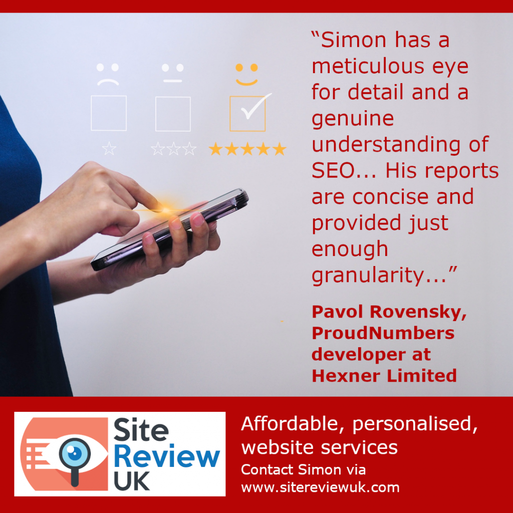 Site Review UK advert: Latest 5-star review