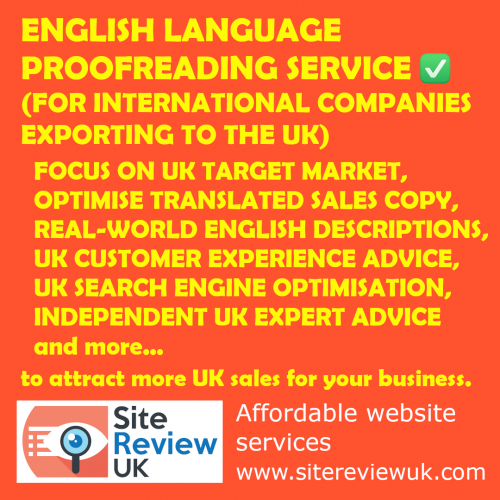 Latest news image. Site Review UK advert: English language proofreading service for international companies.