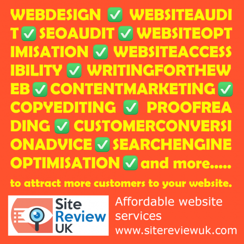 Latest news image. Site Review UK advert: Our affordable website services.
