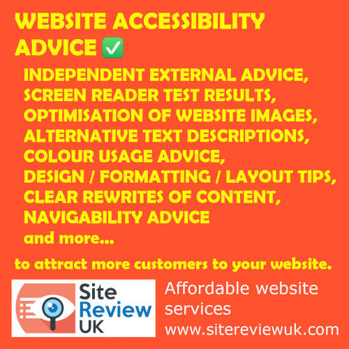 Latest news image. Site Review UK advert: Affordable website accessibility services.