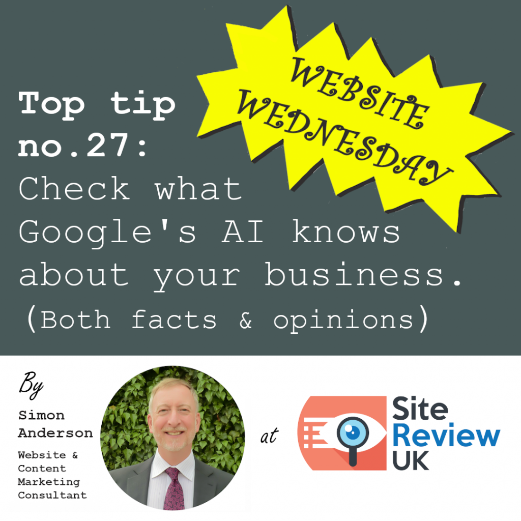 Latest news image. Site Review UK advert: Website Wednesday #27