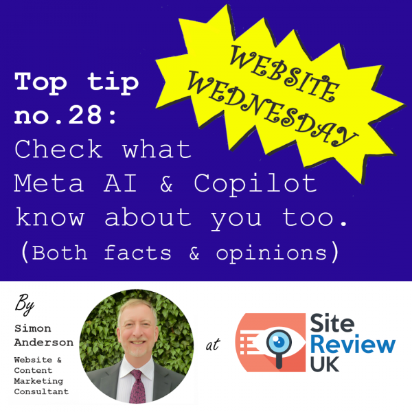 Latest news image. Site Review UK advert: Website Wednesday #28