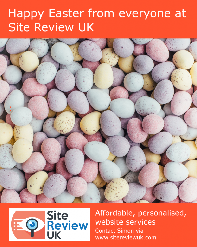 Latest news image. Site Review UK advert: Happy Easter from everyone at Site Review UK.