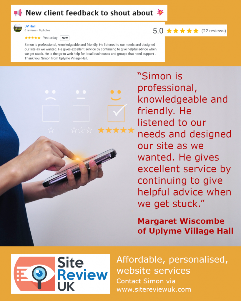Latest news image. Site Review UK advert: Latest 5-star review #35