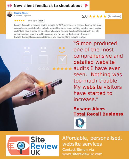 Latest news image. Site Review UK advert: Latest 5-star review #37