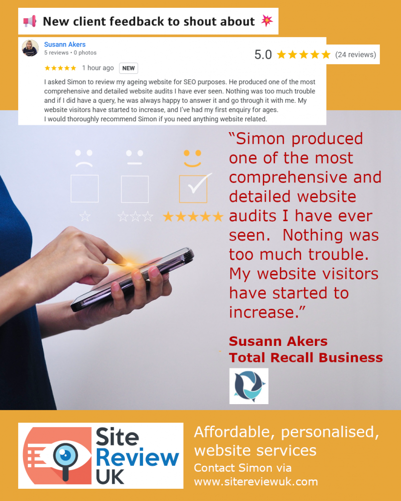 Latest news image. Site Review UK advert: Latest 5-star review #37