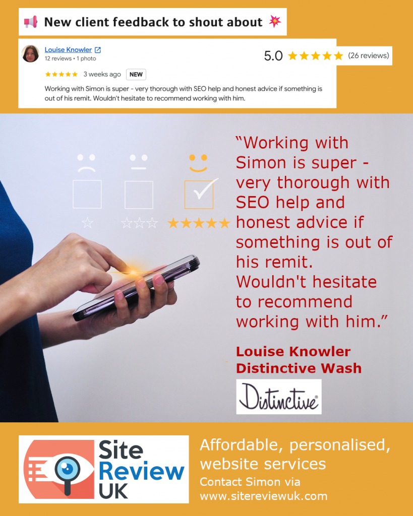 Latest news image. Site Review UK advert: Latest 5-star review #39
